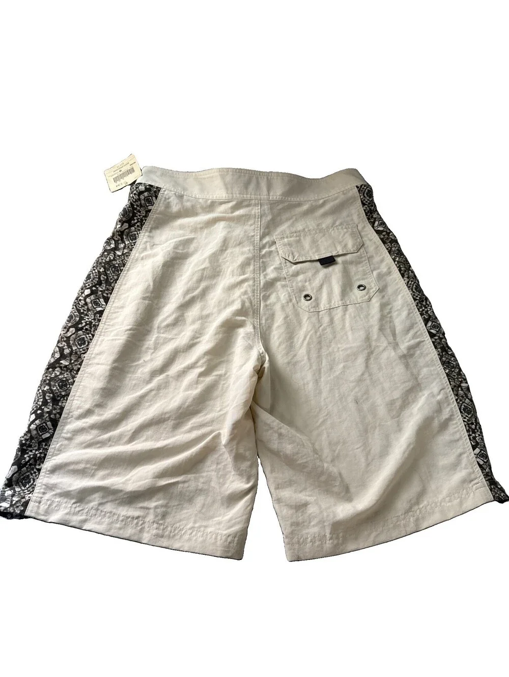 Canyon River Blues Board Shorts 34 Nylon Y2K Lace Up Side Pattern Swim Trunks